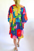 Floral Print Split Neck Babydoll Dress